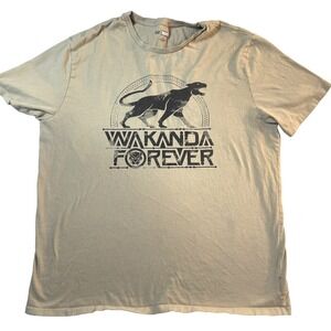 GAP x Marvel Black Panther Wakanda Forever T Shirt Mens XL Tan Anime Cartoon